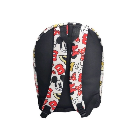 Disney Mickey Minnie Mouse All Over Print Backpack bag w/outer zippered Pocket